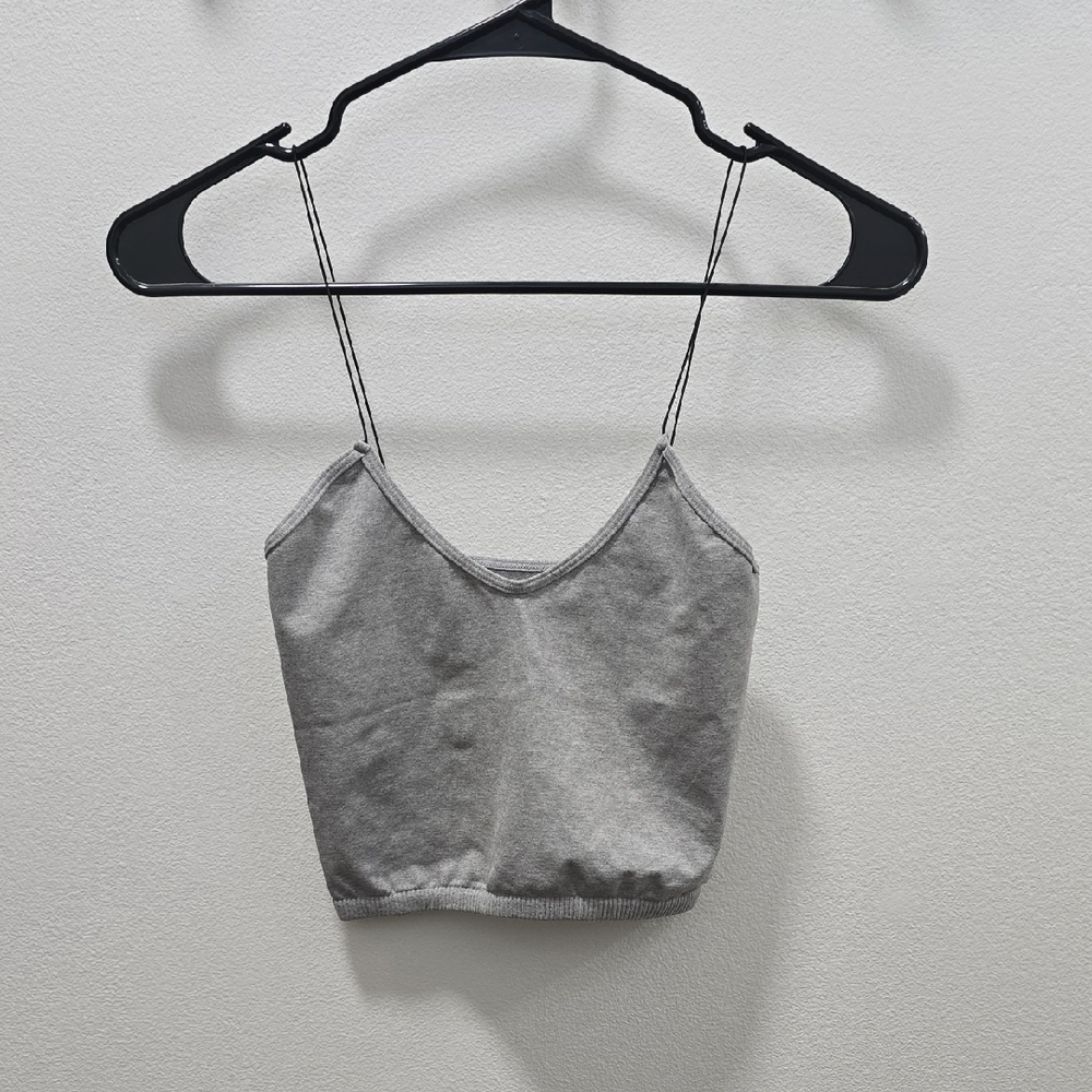 Free People Charcoal Top Skinny Strap Seamless Brami